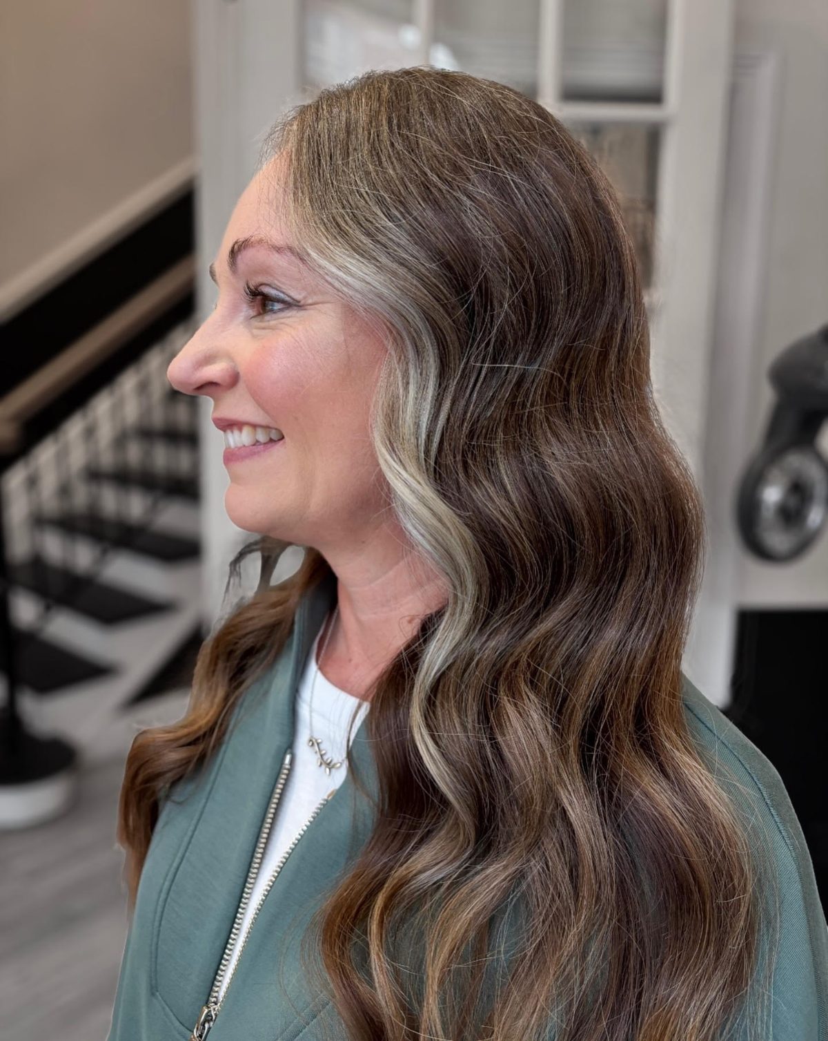 Grey coverage and blending at Fluff Denver salon